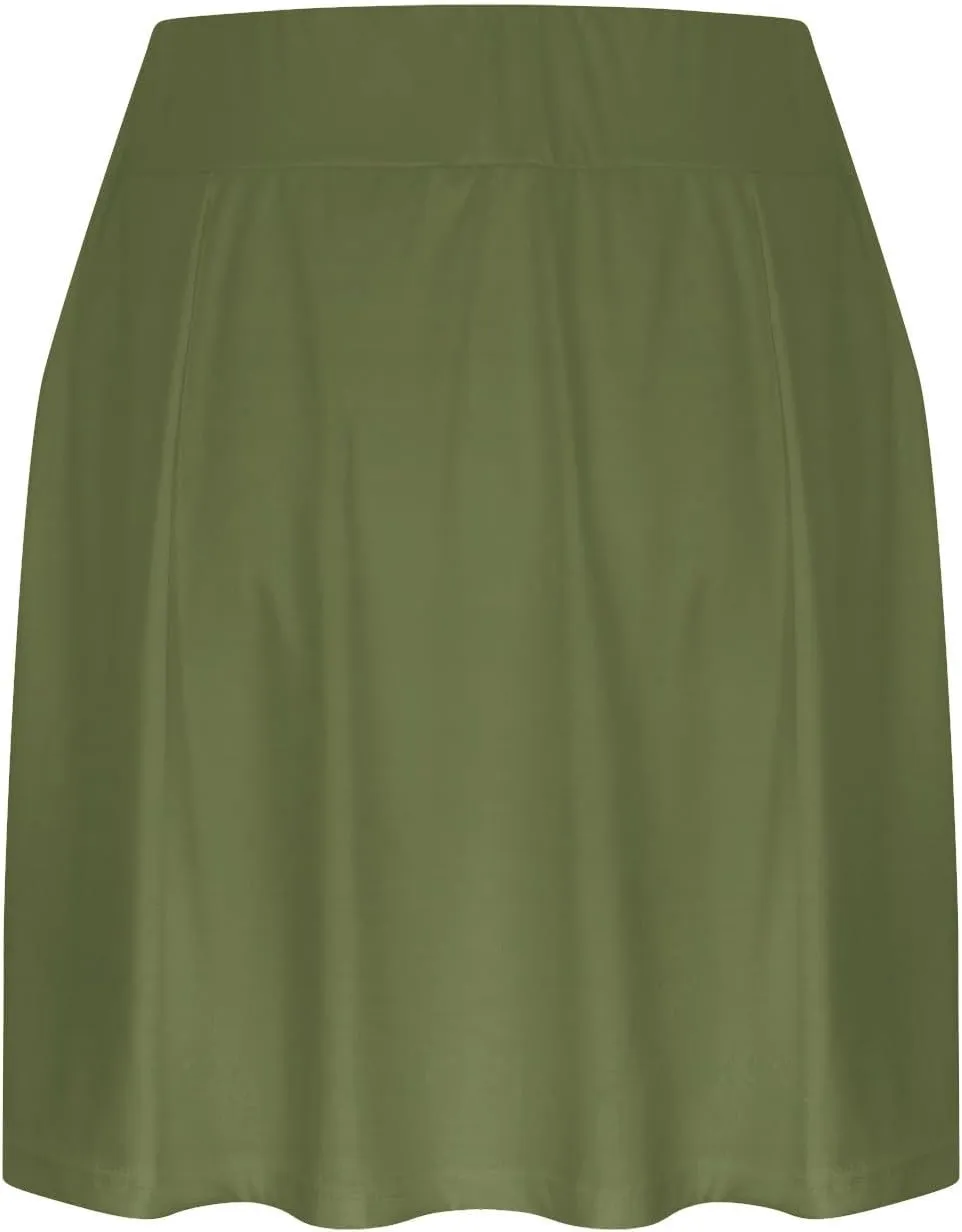 HGps8w Tennis Skirt for Women with Built-in Shorts Stretchy High Waisted Flowy Athletic Golf Skorts Skirts for Running Casual