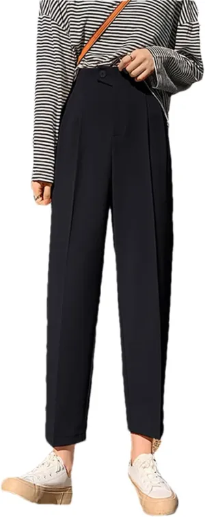 High Waisted Pants Women Fashion High Waisted Harem Pants Office Casual Ankle Length Suits Pants