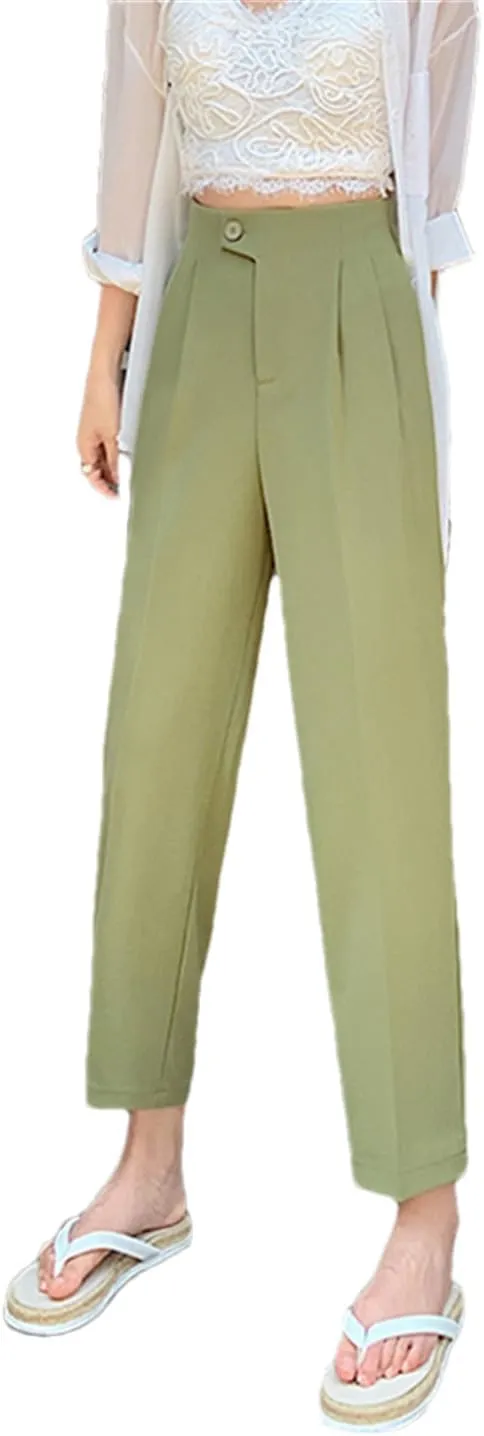 High Waisted Pants Women Fashion High Waisted Harem Pants Office Casual Ankle Length Suits Pants