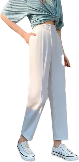High Waisted Pants Women Fashion High Waisted Harem Pants Office Casual Ankle Length Suits Pants