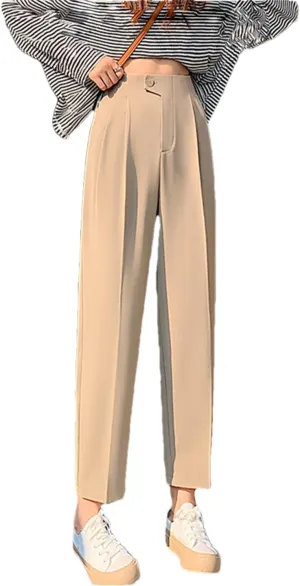 High Waisted Pants Women Fashion High Waisted Harem Pants Office Casual Ankle Length Suits Pants