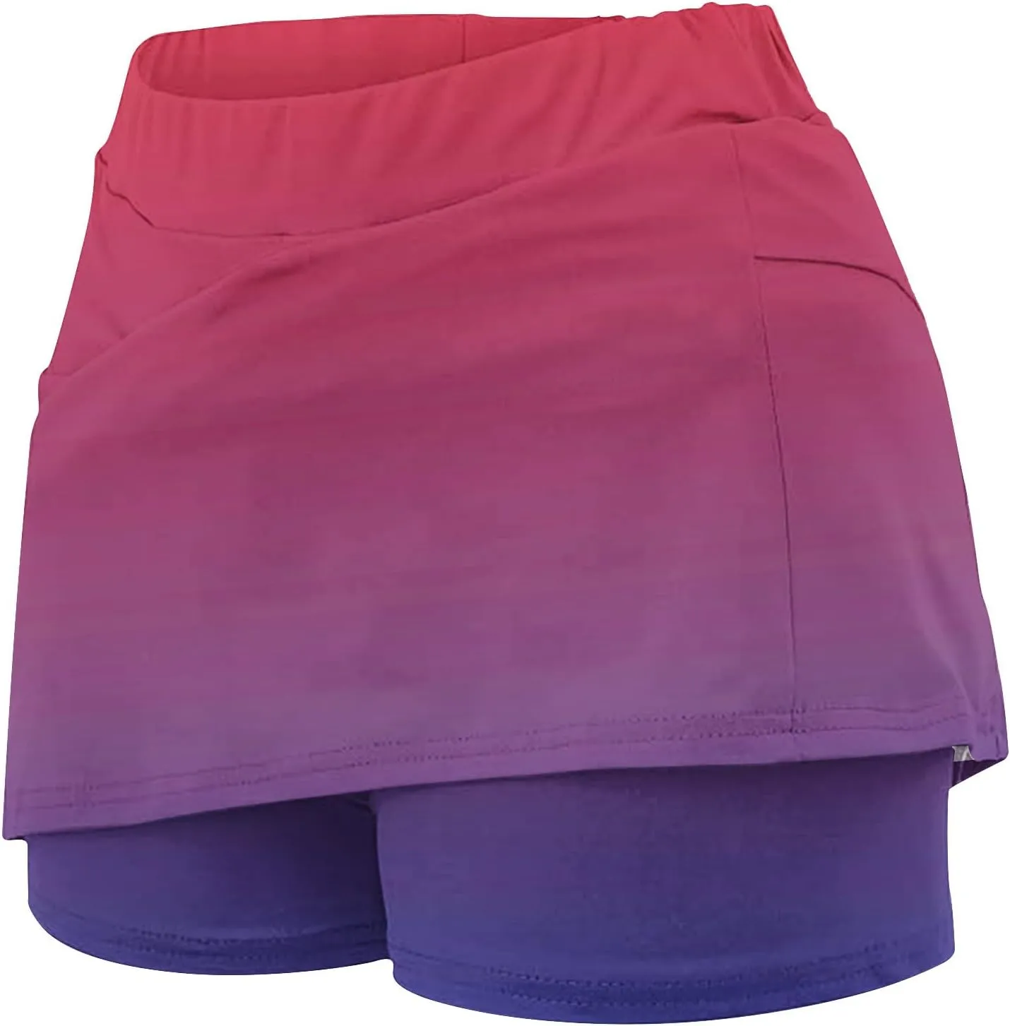 High Waisted Tennis Skirts for Women Built in Shorts, Gradient Mini Athletic Skorts Golf Sports Running Skort