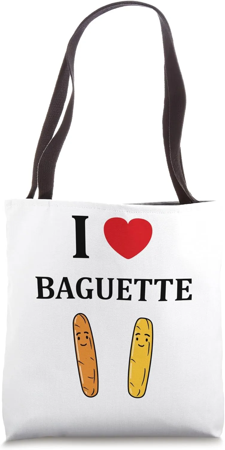 Humor Cute bread baguettes France i love Baguette Tote Bag