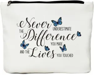 JIUWEIHU Inspirational Cosmetic Bag - Thank-You, Birthday, Christmas & Friendship Gift for Her