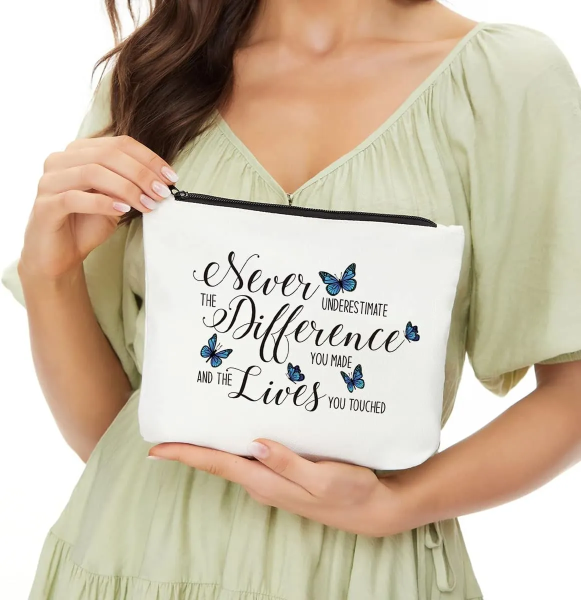 JIUWEIHU Inspirational Cosmetic Bag - Thank-You, Birthday, Christmas & Friendship Gift for Her