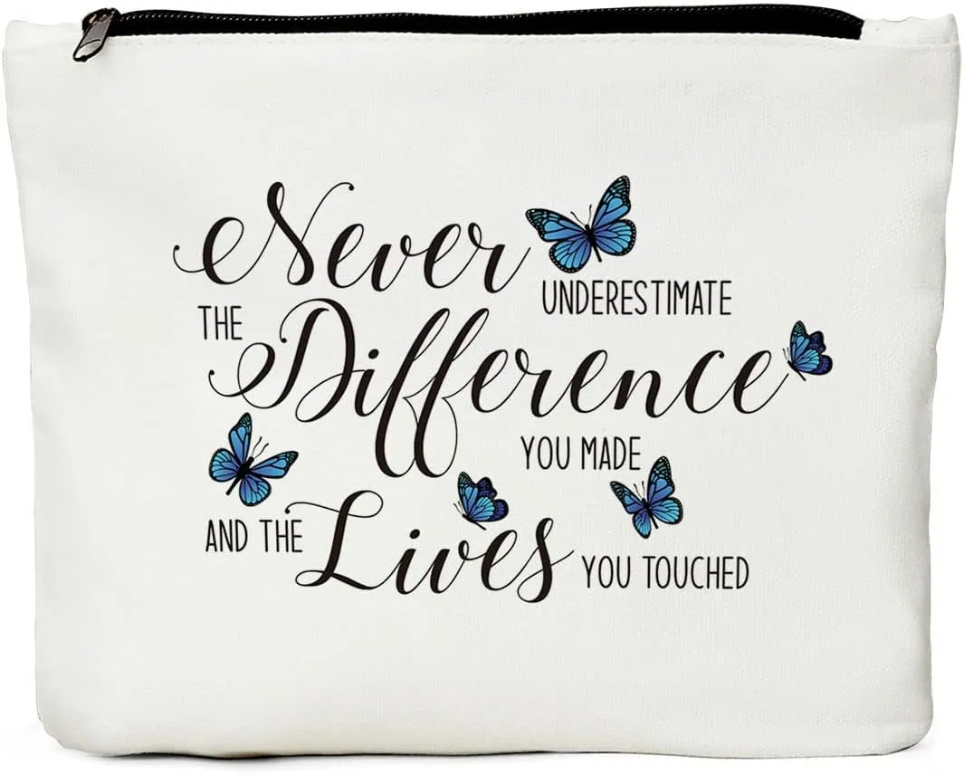 JIUWEIHU Inspirational Cosmetic Bag - Thank-You, Birthday, Christmas & Friendship Gift for Her