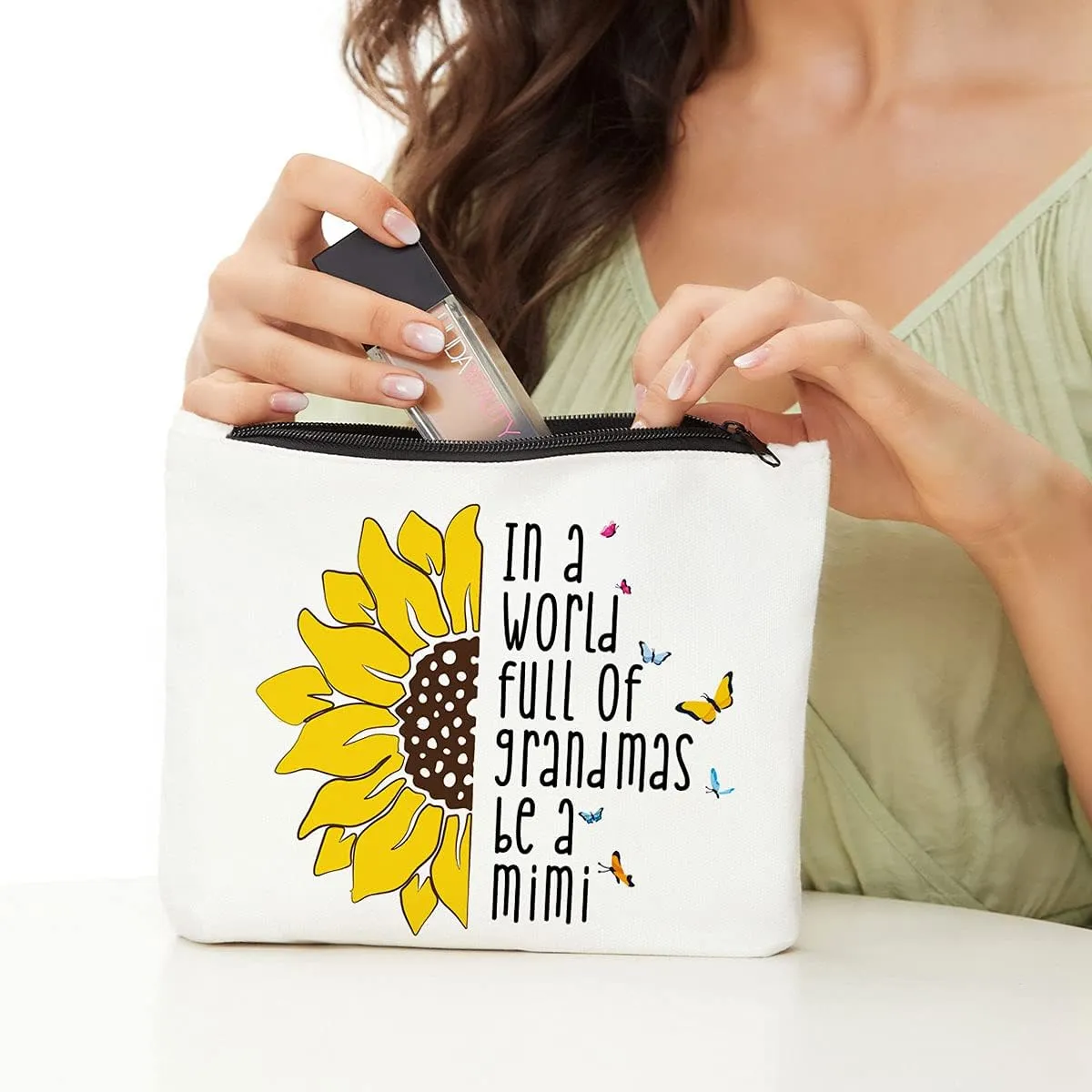 JIUWEIHU Mimi Gifts: New Grandma Gift - Makeup Bag for Mother's Day, Thanksgiving, Christmas