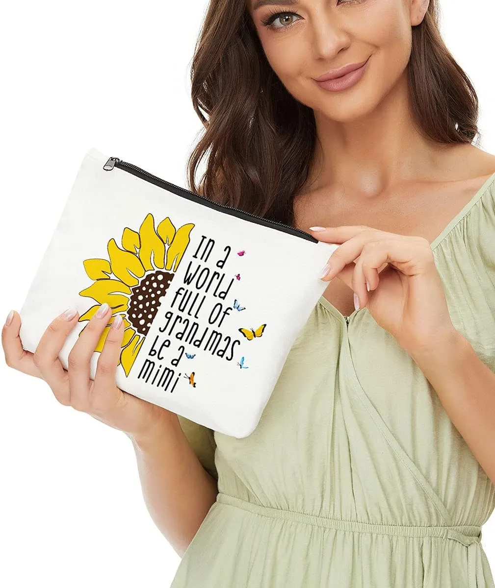 JIUWEIHU Mimi Gifts: New Grandma Gift - Makeup Bag for Mother's Day, Thanksgiving, Christmas