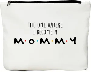 JIUWEIHU Pregnancy Gifts for First Time Moms, Pregnancy Announcement, New Mom Gifts for Women, Gift Idea for First Time Mom, Mommy, Baby Shower Gifts, Mom to Be Makeup Bag-Become a Mommy