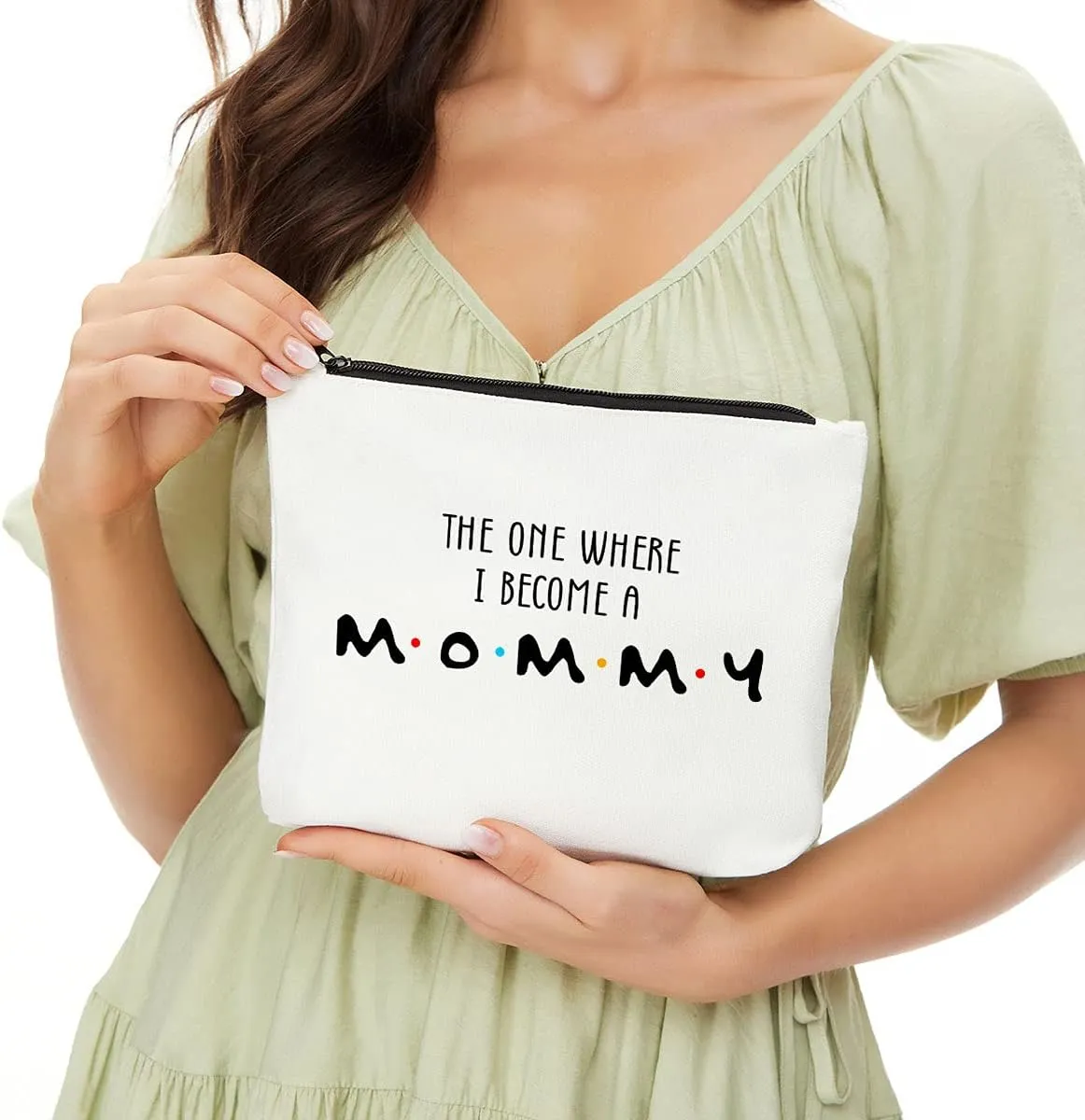 JIUWEIHU Pregnancy Gifts for First Time Moms, Pregnancy Announcement, New Mom Gifts for Women, Gift Idea for First Time Mom, Mommy, Baby Shower Gifts, Mom to Be Makeup Bag-Become a Mommy