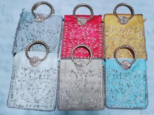 KUMKUM FASHIONS Indian Mirror Potli, Potli Handbag, Handmade Bag, Wedding Gifts, Clutch Purse, Wedding Wholesale Lot