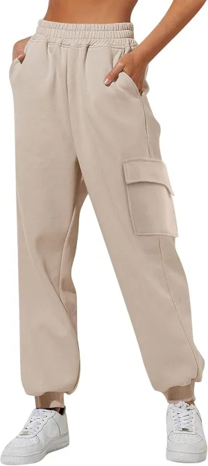 LCMTWX Oversized Fleece Joggers Sweatpants Winter Leisure Solid Color Hooded Sweater Pants with High Waisted Casual Sweat