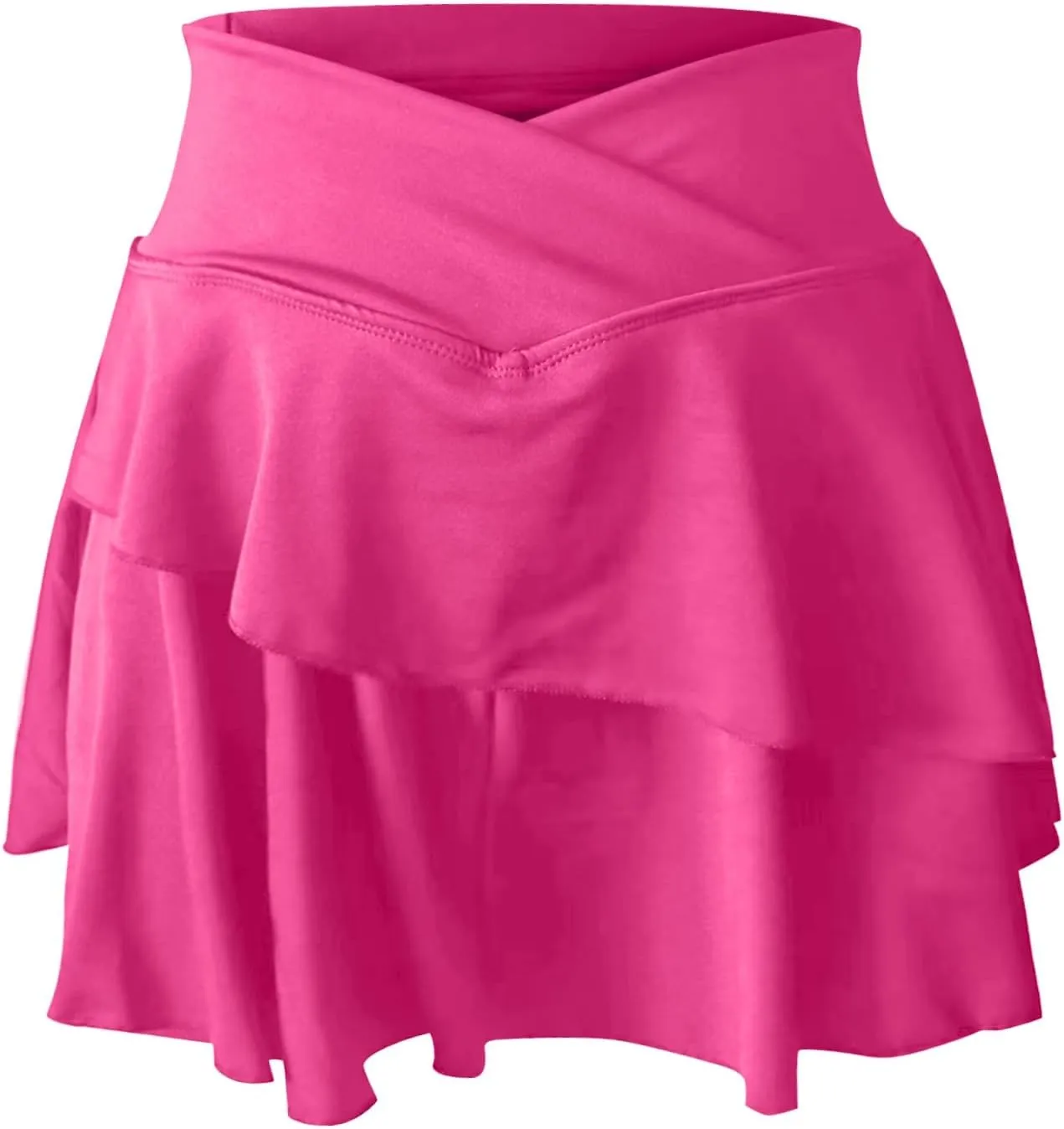 Litetao Tennis Skirts with Shorts Underneath for Women High Waisted Shorts Skirts Comfy Solid Summer Athletic Yoga Culottes