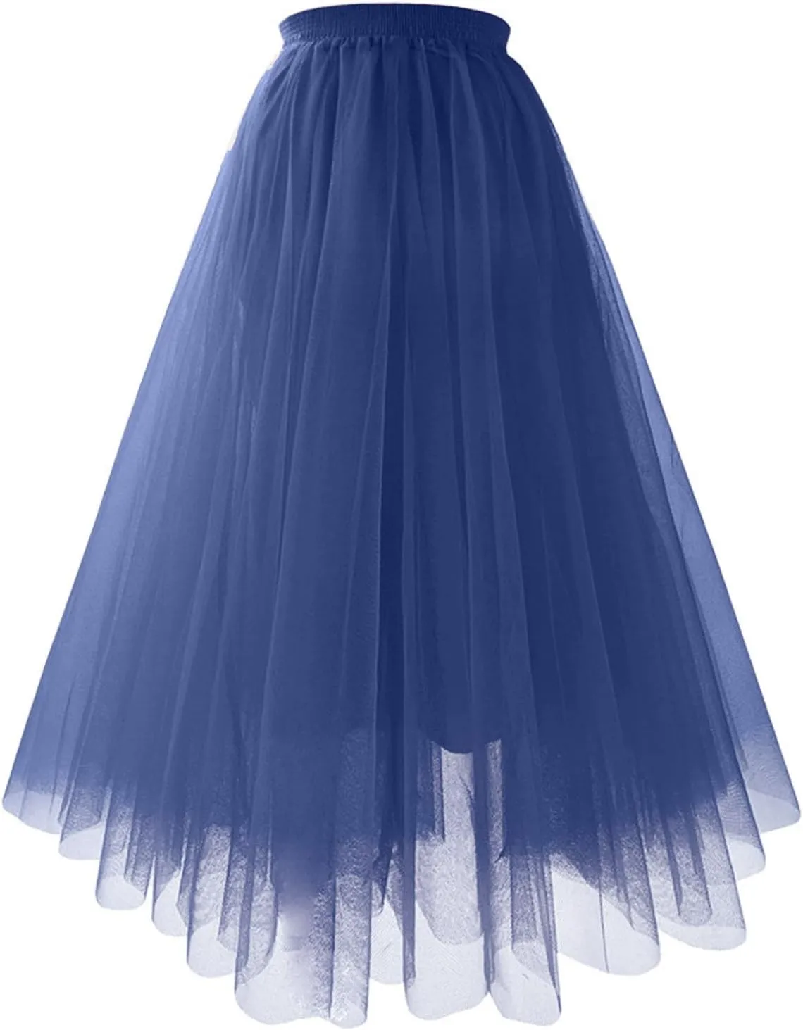 Long Tutu Skirts for Women Formal Dance Party Skirt Elastic Waist Layered Prom Midi Tutu Skirt