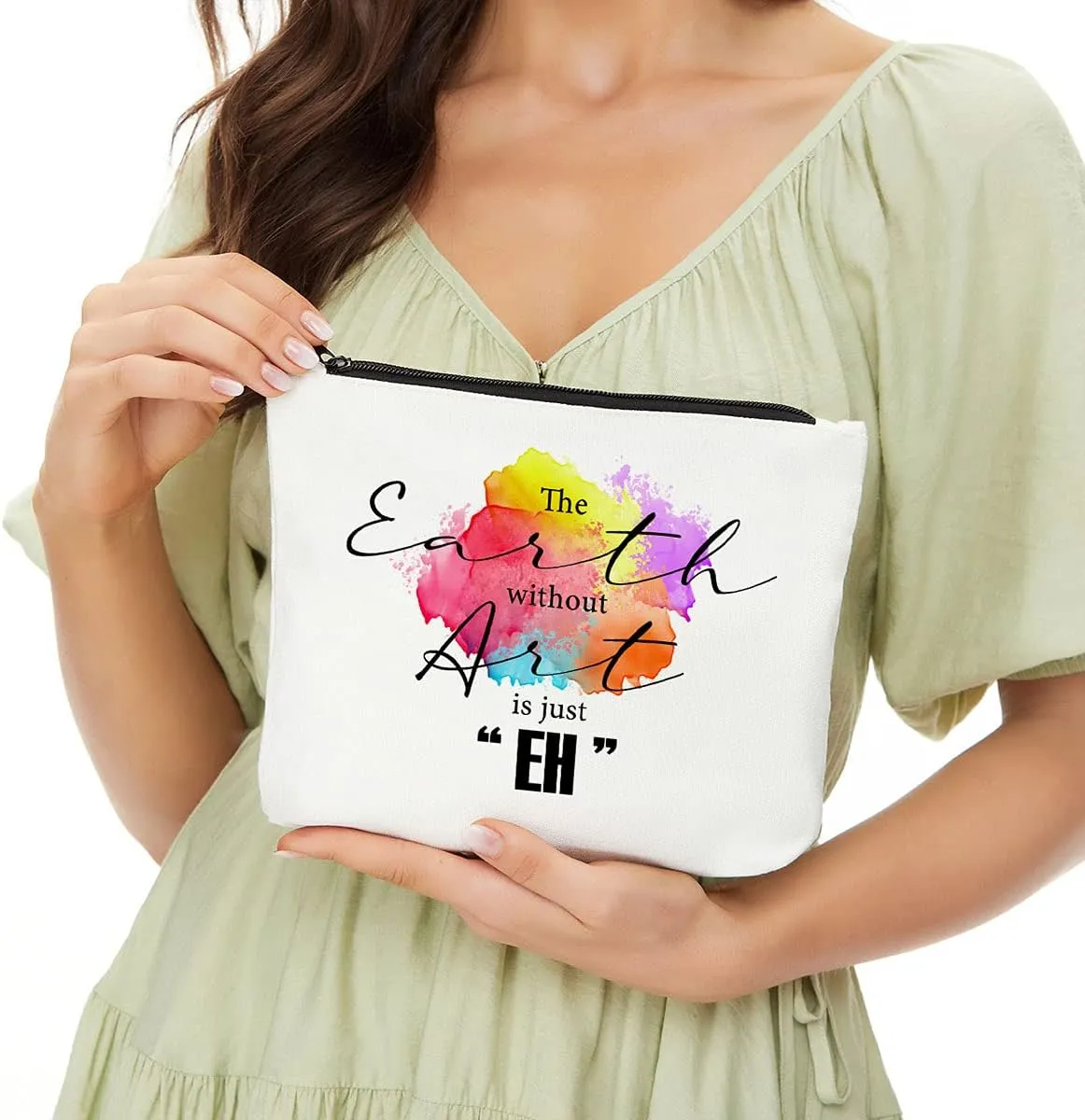 Makeup Artist Supplies, Gifts for Artists, Art Teacher, Art Gifts for Women- The Earth without Art is Just EH, Art Lovers Gifts, Art Teacher Appreciation Gifts, Pouch Makeup Travel Bag