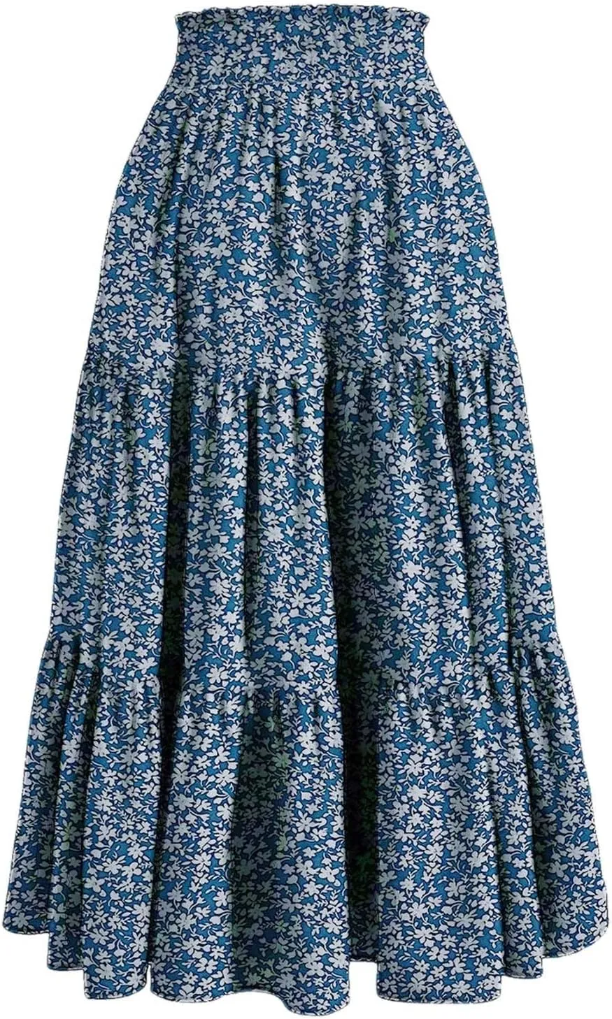Maxi Skirts for Women Summer 2025 High Waisted Flowy Floral Long Skirt Vacation Beach Ruffle A Line Skorts