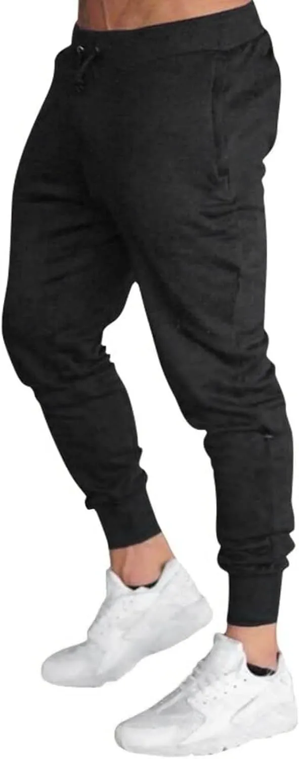 Men's Athletic Running Sweatpants Mens Pocket Trousers Beam Drawstring Men's Pants Men's Athletic Running Sweatpants