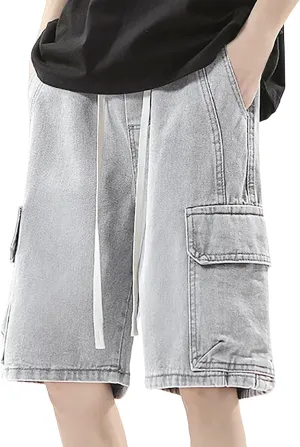Mens Baggy Denim Jorts Y2K Vintage Loose Hip Hop Jean Shorts Wide Leg Long Jeans Trendy Outfits