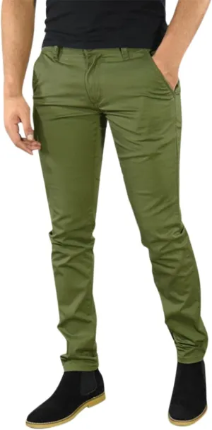 Mens Business Chino Pants Slim Fit Modern Style Cropped Pants Casual Lightweight Tapered Trousers Fashion Kakhi Pants