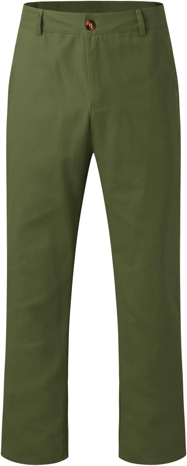 Mens Business Chino Pants Slim Fit Modern Style Cropped Pants Casual Lightweight Tapered Trousers Fashion Kakhi Pants
