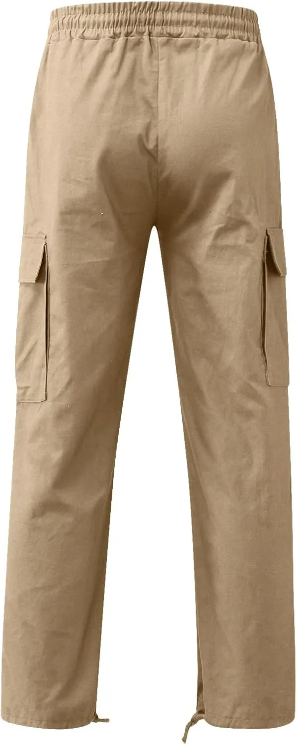 Men's Casual Cargo Pants Workout Joggers Trousers Loose Sports Trousers Casual Gym Workout Tactical Track Sweatpants