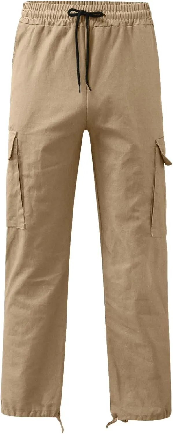 Men's Casual Cargo Pants Workout Joggers Trousers Loose Sports Trousers Casual Gym Workout Tactical Track Sweatpants