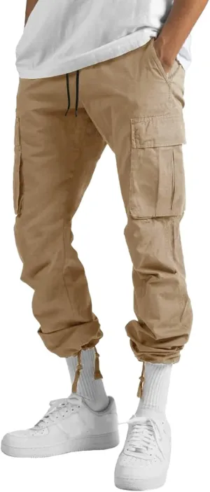 Men's Casual Cargo Pants Workout Joggers Trousers Loose Sports Trousers Casual Gym Workout Tactical Track Sweatpants