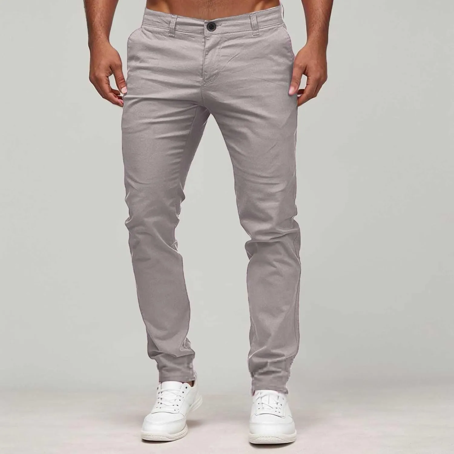 Mens Chinos Dress Pants Slim Fit Skinny Stretch Casual Pants Lightweight Comfy Hiking Travel Slacks Trousers 2024