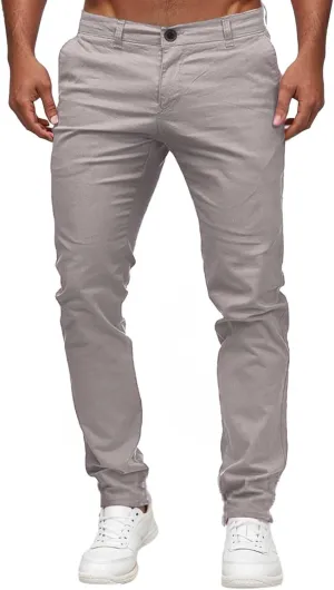 Mens Chinos Dress Pants Slim Fit Skinny Stretch Casual Pants Lightweight Comfy Hiking Travel Slacks Trousers 2024