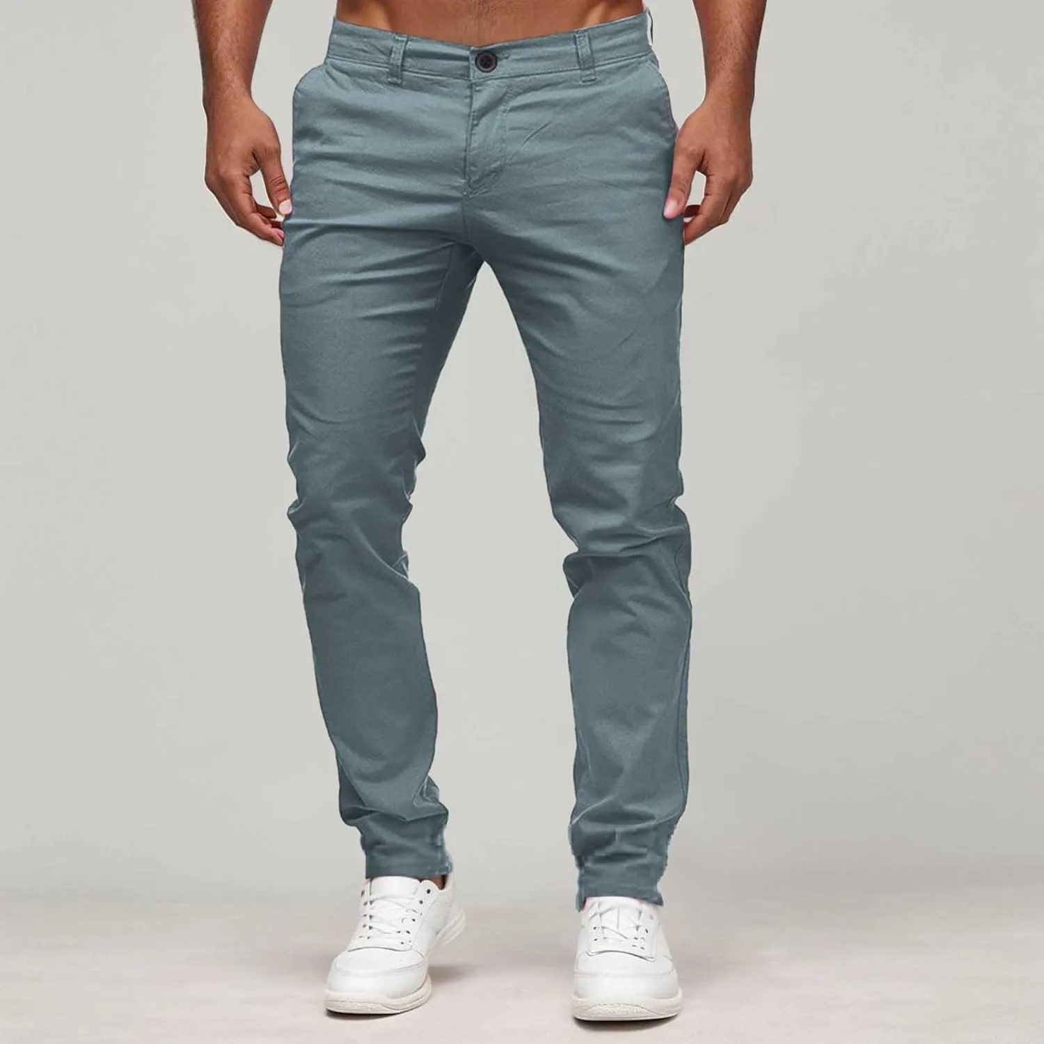 Mens Chinos Dress Pants Slim Fit Skinny Stretch Casual Pants Lightweight Comfy Hiking Travel Slacks Trousers