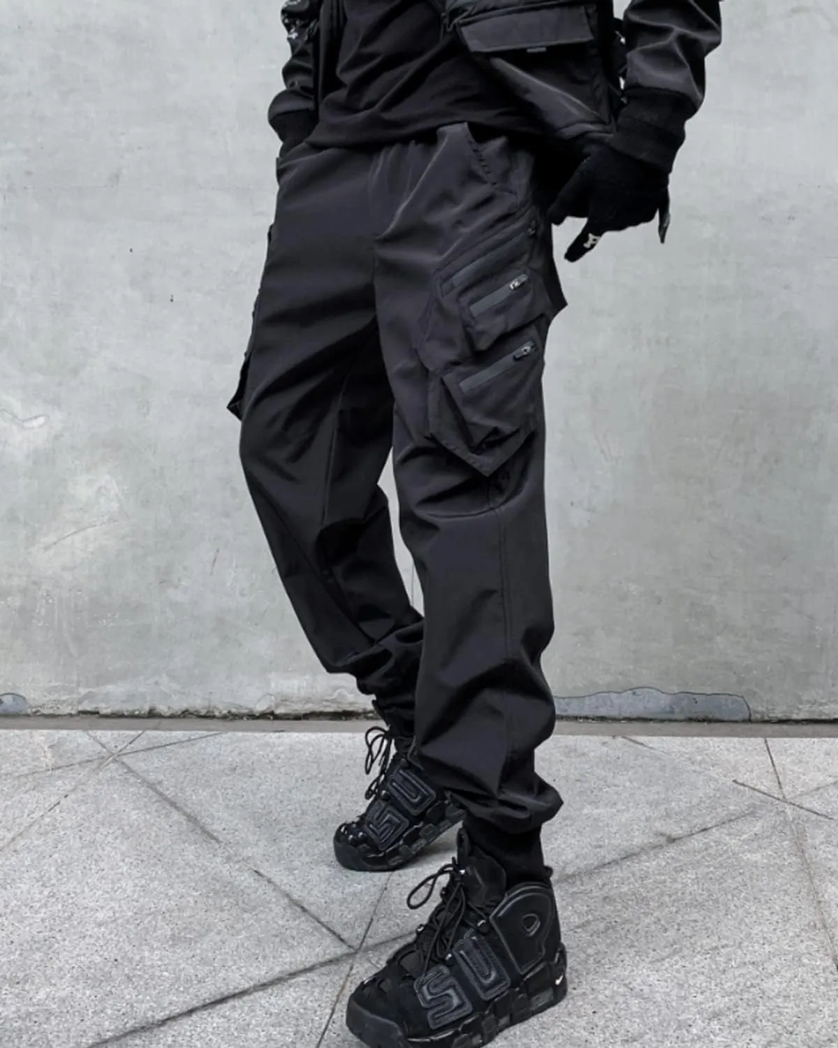 Men's Jogger Punk Cargo Baggy Techwear Hip Hop Harem Pants Streetwear Tactical Overalls