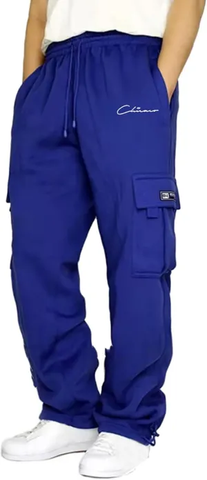 Mens Lightweight Sweatpants Joggers Elastic Waist Cotton Loose Straight Work Pants Tactical Pants with Pockets