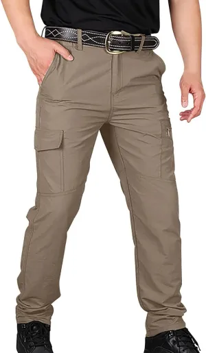 Men's Outdoor Cargo Pants Lightweight Hiking Tactical Jogger Pants Classic Fit Workout Multi Pockets