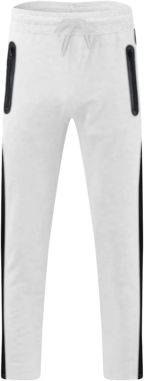 Mens Workout Cargo Sweatpants Performance Open Bottom Workout Quick Dry Pants for Athletic Jogging Training Casual