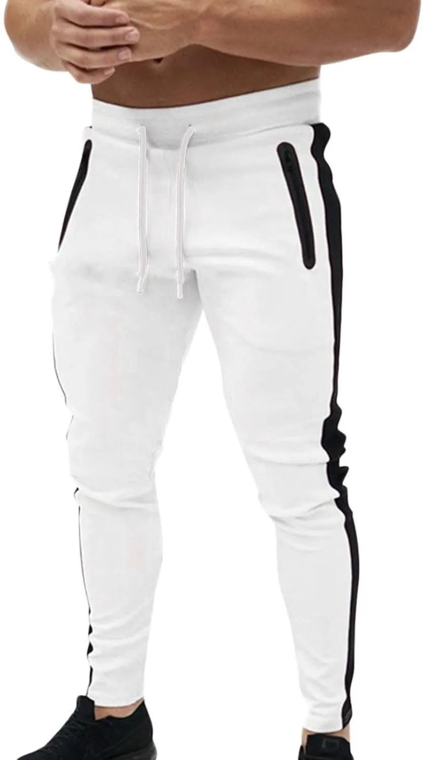 Mens Workout Cargo Sweatpants Performance Open Bottom Workout Quick Dry Pants for Athletic Jogging Training Casual