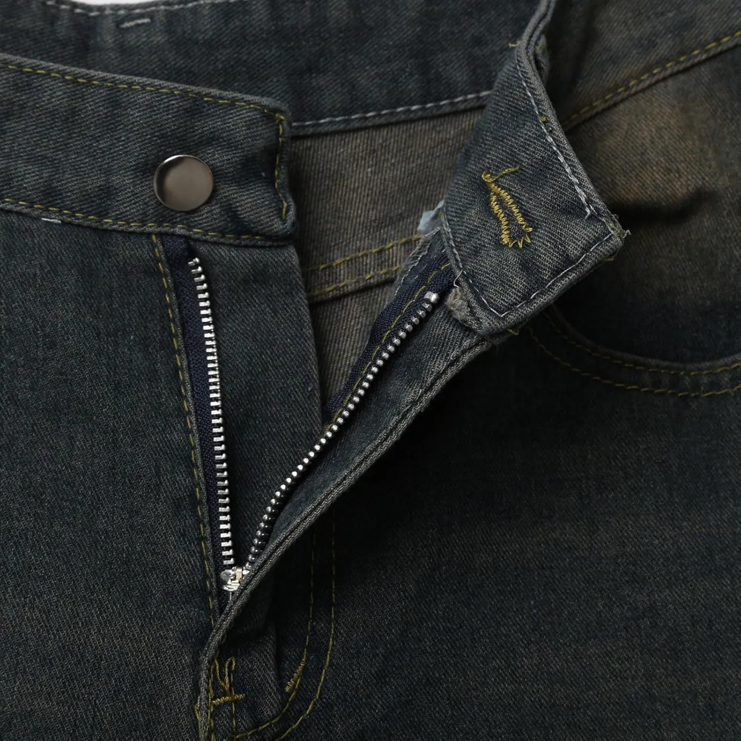 Mens Y2K Grunge Baggy Jean Shorts Casual Hip Hop Cargo Pants Loose Fit Denim Shorts with Pockets