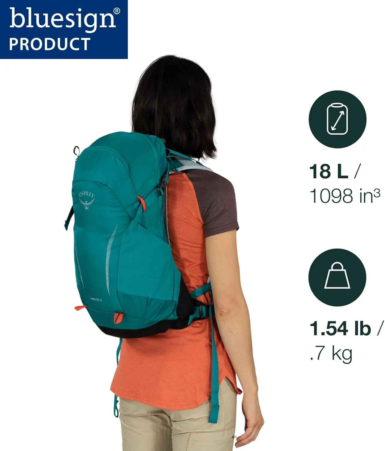 Osprey Hikelite 18L Unisex Hiking Backpack, Stardust Yellow/Gray Wolf