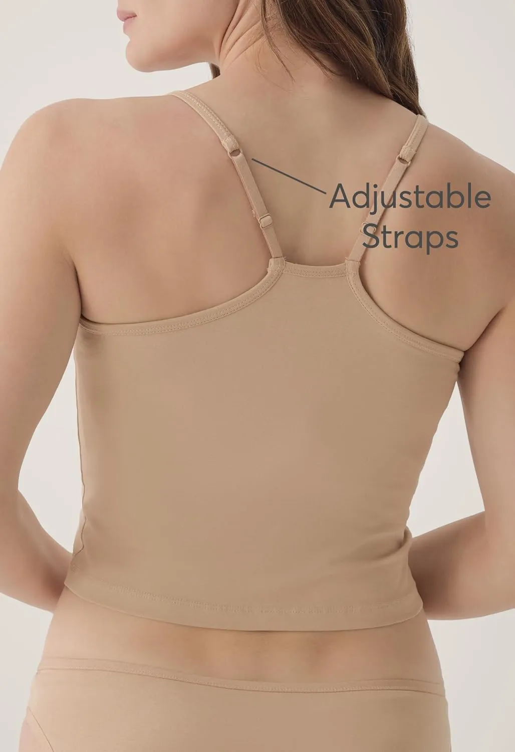 Pact Organic Cotton Women's Everyday Shelf Bra Cropped Camisole 3-Pack