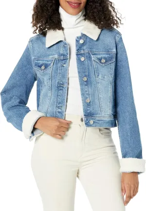 PAIGE Women's Relaxd Vivienne Crop Jacket Faux Shearling