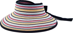 Pineapple&Star Vienna Visor Womens Summer Sun Straw Packable UPF 50  Beach Hat