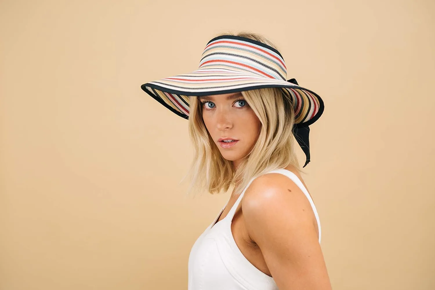 Pineapple&Star Vienna Visor Womens Summer Sun Straw Packable UPF 50  Beach Hat