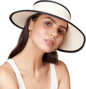 Pineapple&Star Vienna Visor Womens Summer Sun Straw Packable UPF 50  Beach Hat
