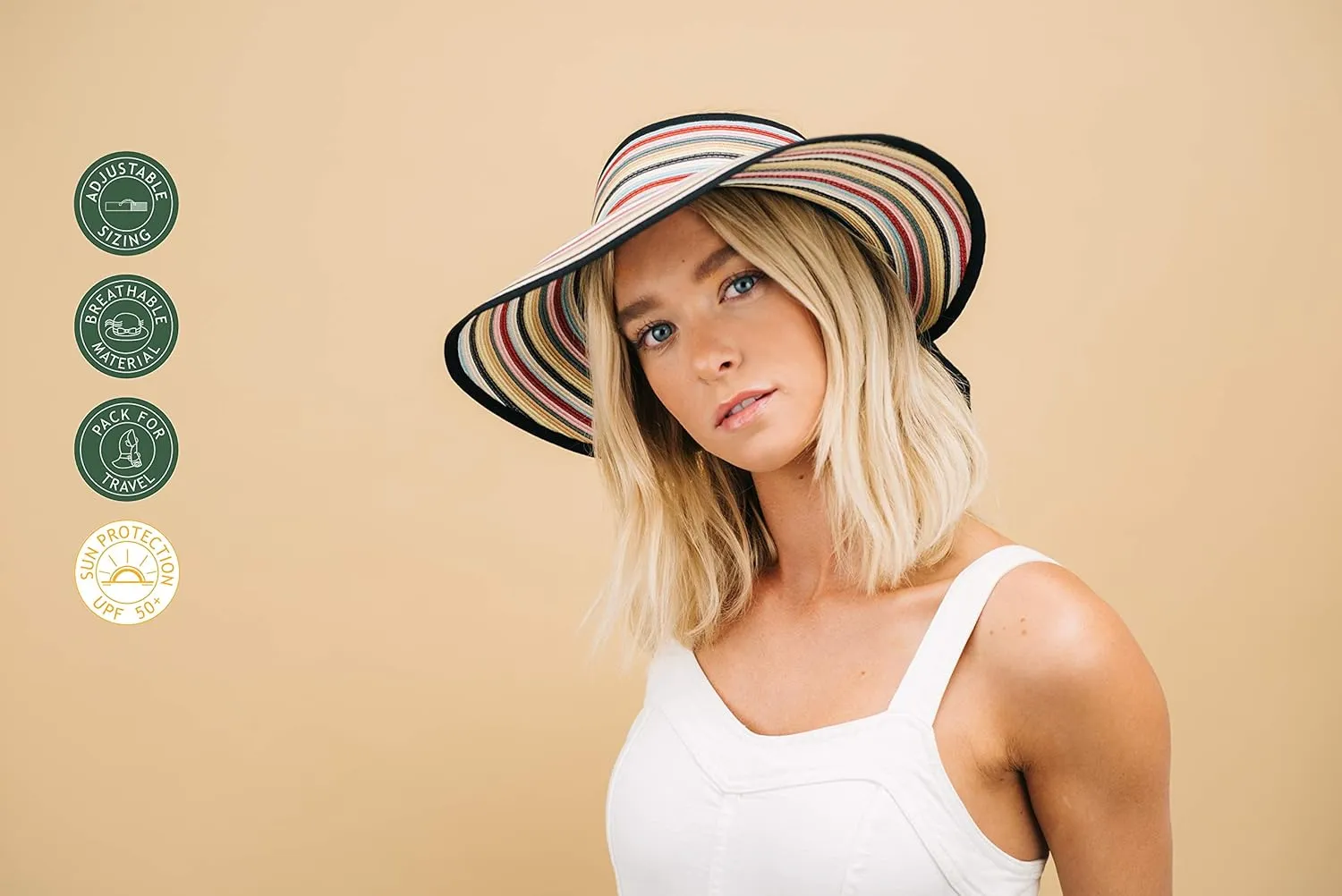 Pineapple&Star Vienna Visor Womens Summer Sun Straw Packable UPF 50  Beach Hat
