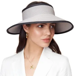 Pineapple&Star Vienna Visor Womens Summer Sun Straw Packable UPF 50  Beach Hat