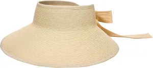 Pineapple&Star Vienna Visor Womens Summer Sun Straw Packable UPF 50  Beach Hat