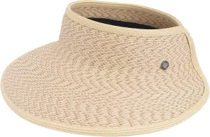 Pineapple&Star Vienna Visor Womens Summer Sun Straw Packable UPF 50  Beach Hat