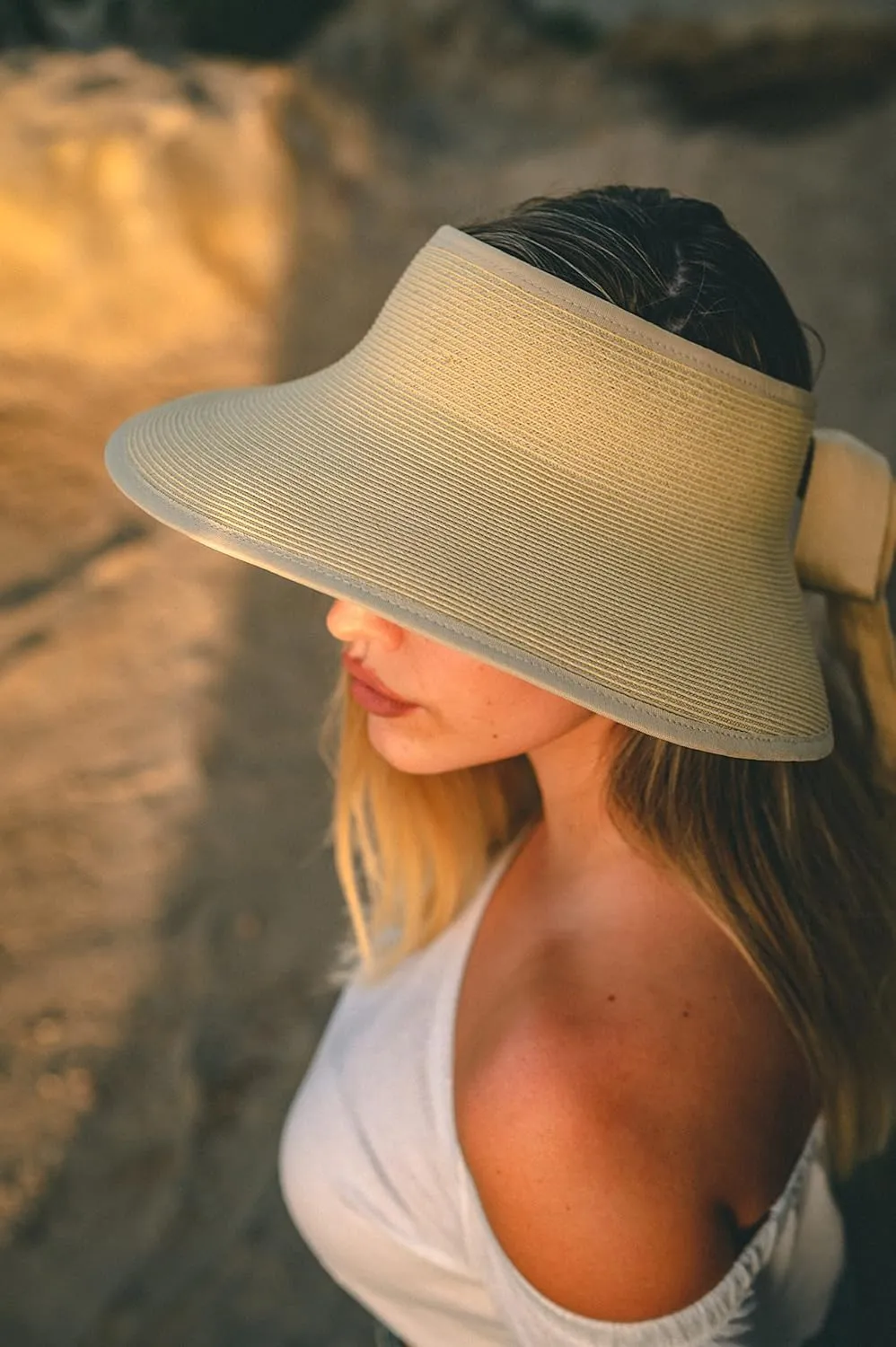 Pineapple&Star Vienna Visor Womens Summer Sun Straw Packable UPF 50  Beach Hat