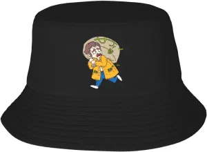 POOEDSO Thieves with A Bag of Money Bucket Hat for Men Women Outdoor Summer Beach Travel Fishing Cap Black
