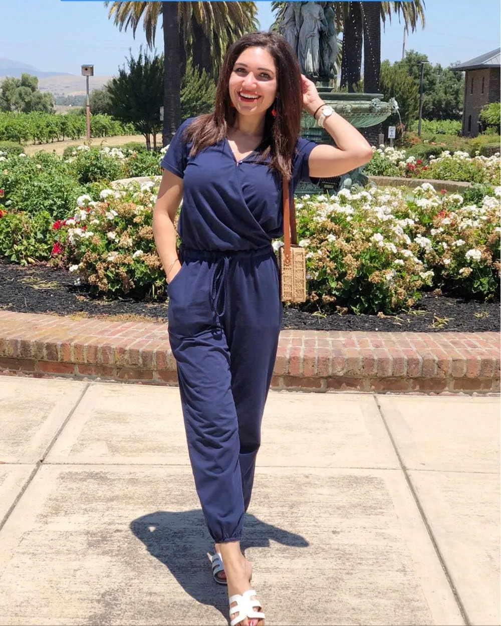 PRETTYGARDEN Jumpsuits for Women 2025 Spring Summer Casual Dressy Short Sleeve Romper Airport Vacation Travel Outfits