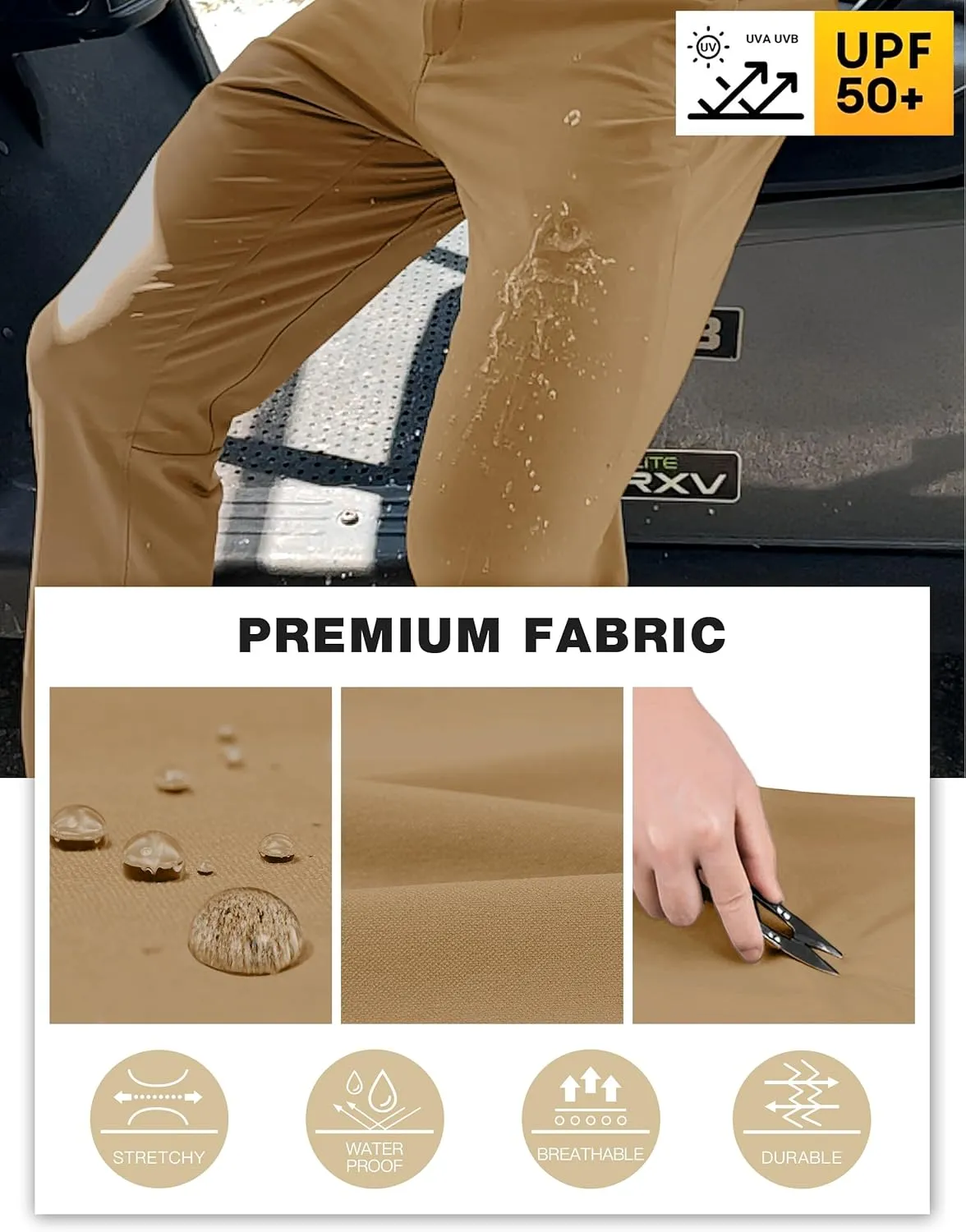 PULI Men's Stretch Golf Joggers Pants with 4 Pockets Waterproof Slim Fit Hiking Casual Travel Work Pants for Men